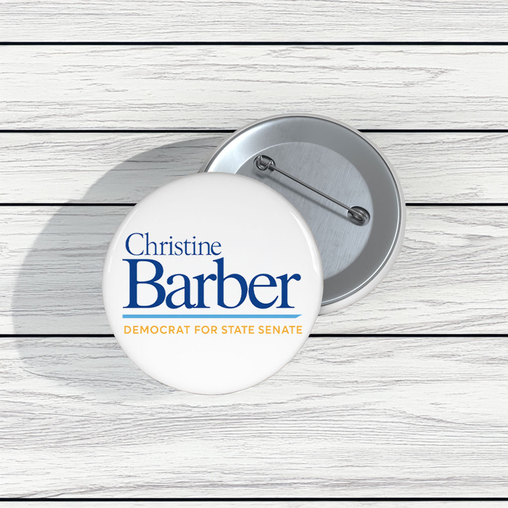 Christine Barber Democrat For State Senate Button Pin