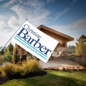 Christine Barber Democrat For State Senate Campaign Flag