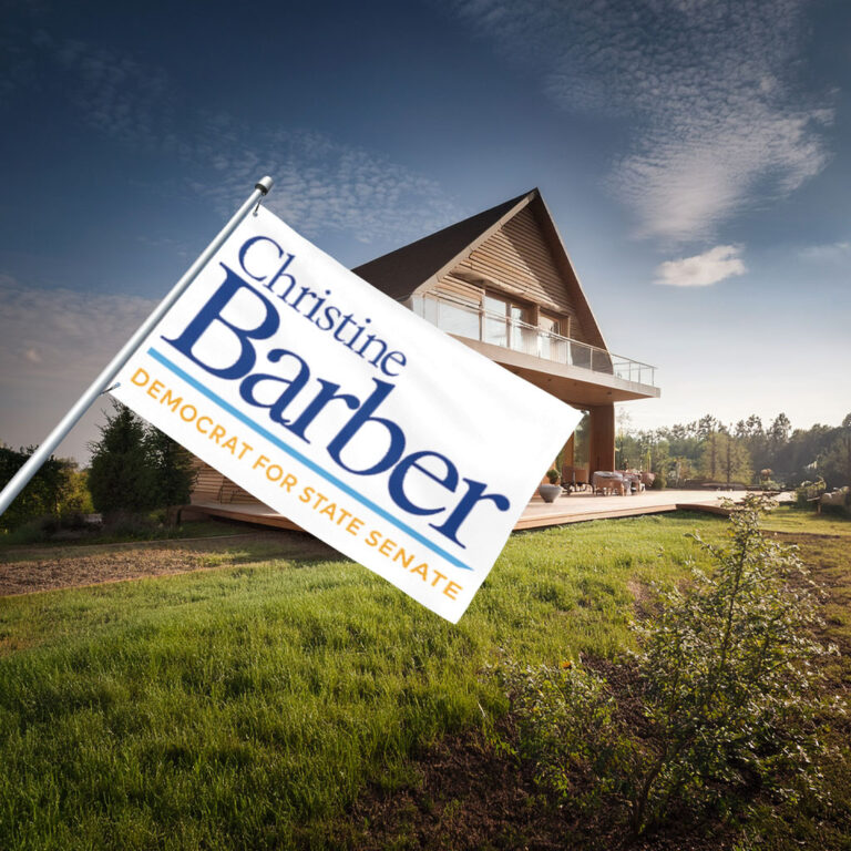 Christine Barber Democrat For State Senate Flag
