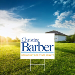 Christine Barber Democrat For State Senate Yard Sign