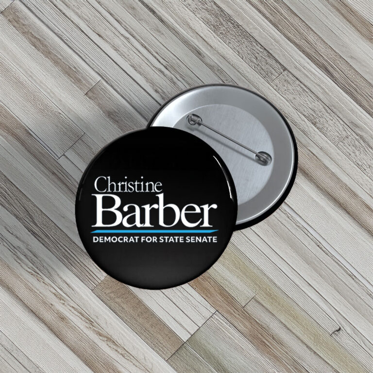 Christine Barber For State Senate Pin