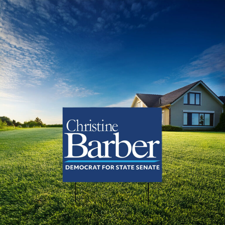 Christine Barber For State Senate Yard Sign