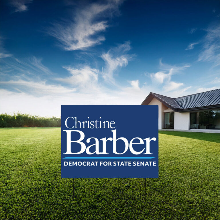 Christine Barber For State Senate Yard Sign